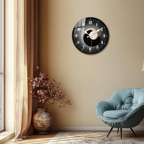 JENGRYOE Modern Black Gold Wall Clock 20 Inch, Silent Non Ticking Round Wall Clock, Large Analog Wall Clocks Battery Operated Decorative for Living Room Office Home School by JENGRYOE - Image 2