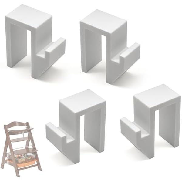 Adapter Krzesełka do Karmienia - Akcesoria do Hauck Alpha Plus i Hauck Beta Plus, do IKEA Trofast Box Koszyk, Organizer pod Siedzisko na Akcesoria Dziecięce, Szybki Montaż bez Narzędzi (4 Sztuki)