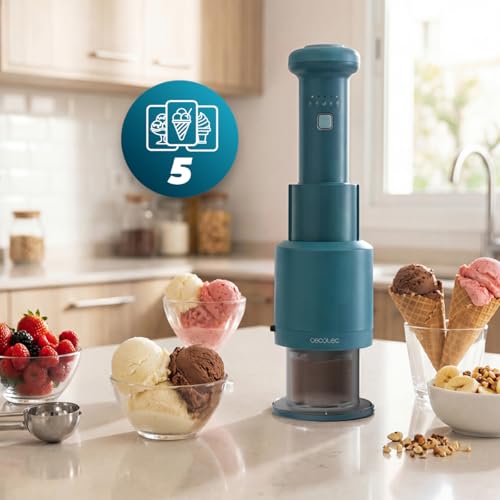 Machine À Glaces Cecotec Gelatec Easymove – 250 W, 5 Programmes, Mélange Vertical - vue 4