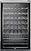 Summit Appliance SWC525LHHADA ADA Compliant 20" Wide Freestanding Wine Cellar with Glass Door, Lock, Auto Defrost, Digital Thermostat, Professional Horizontal Handle and Black Cabinet