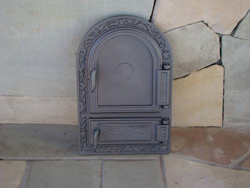 Tradehub Kachelofentür Ofentür Backofentür Pizzaofentür Holzbackofentür Steinbackofentür aus Gusseisen | Außenmaße: 325×485 mm | Öffnungsrichtung: rechts-3