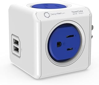 CILIA PowerCube Surge Protector Power Strip, 4 Outlets & 2 USB Ports Wall Plug Extender for Travel, Home & Office, Compact Space-Saving Design with Overload Protection (4100-USB Cube)