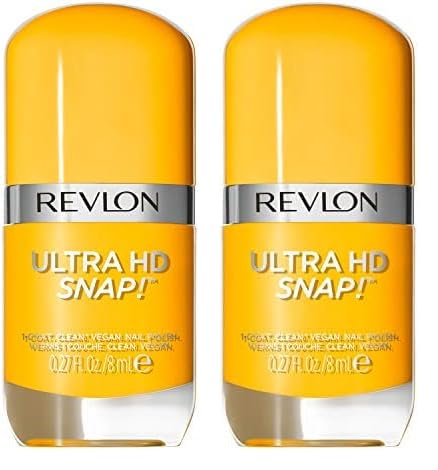 REVLONUltra HD Snap Nail Polish, Glossy Nail Color, 100% Vegan Formula, Perfect for Spooky Halloween Nails, No Base and Top Coat Needed, 010 Marigold Maven, 0.27 Fl Oz (Pack of 2)