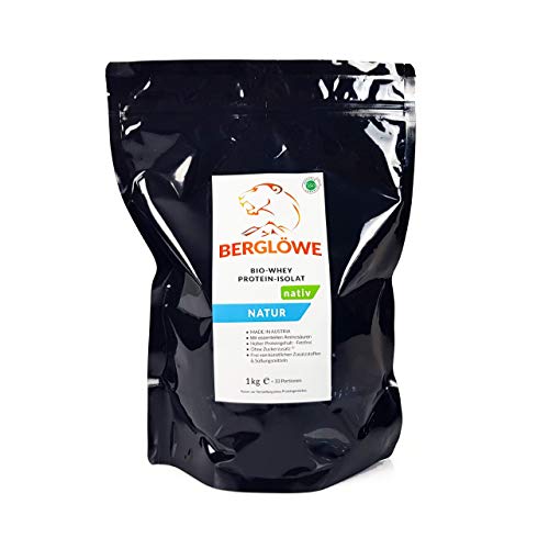BERGLÖWE 1000g Bio WHEY-PROTEIN-ISOLAT natur | Höchster Qualitätsstandart | NATIV |Hergestellt in Österreich | Aus regionaler Biomilch Cover