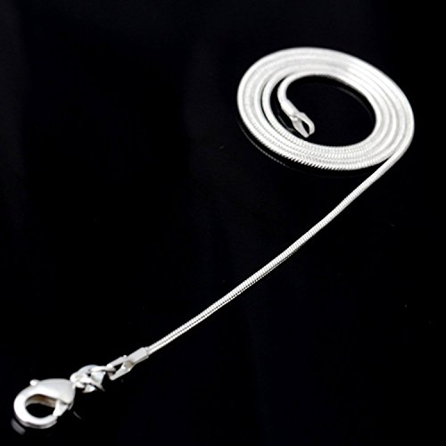 Crazypiercing 10Pcs 24 Inch Silver Plated With 925 Stamp 1.2Mm Diy Snake Chain Charms Link Necklace With Lobster Clasps For Jewelry Making (24) #TOP3
