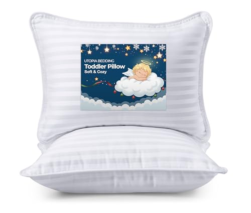 Utopia Bedding Toddler Pillow (White, 2 Pack), 13x18 Pillows for Sleeping, Soft and Breathable...