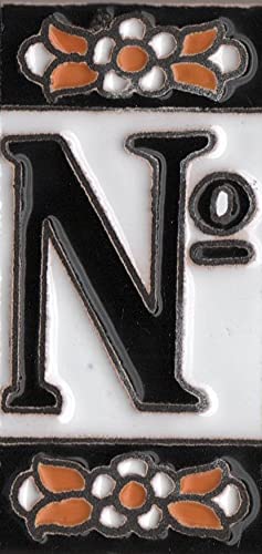 7,5 cm x 3,5 cm spagnolo arancione & nero floreale...