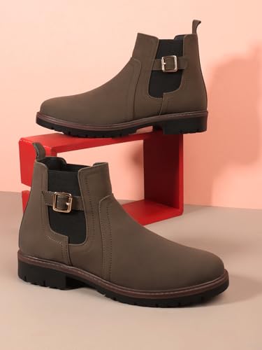 Image of Carlton London Men's Comfortable Chelsea Boot with Buckle