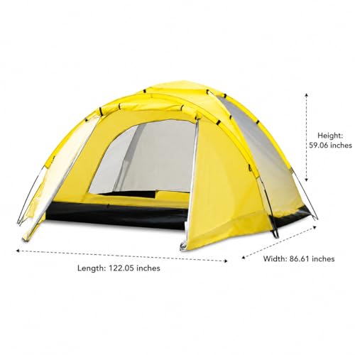 Carpa para Camping Naranja 3-4 Personas Fácil Montaje miniatura 5