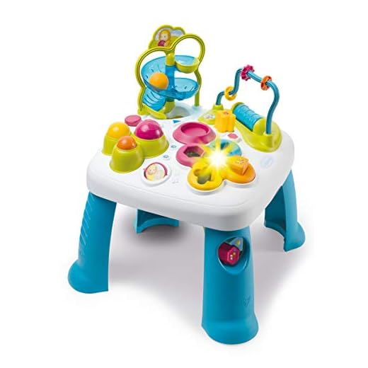 Smoby 110426 Table d'Activités Cotoons Activity-Spieltisch, Baby, Motorikspielzeug, Kugelbahn, Steckspiel, für Kinder ab 12 Monaten, Mehrfarbig