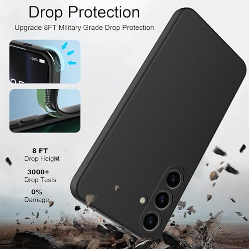Image of DIZORO Microfiber Candy Case Compatible For Samsung S24 Plus Smooth Touch Cushion Liquid Soft Silicone Gel Rubber Phone Cases Non-Slip Full Body Protective Shockproof Back Cover,Black