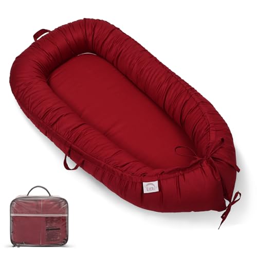 Image of EAQ Baby Lounger, Infant Lounger for Newborn,Portable Baby Nest Cover Breathable & Soft, Newborn Essentials