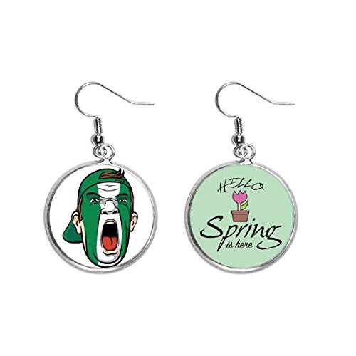 Bandera de Nigeria en pendientes colgantes para festivales y maquillaje facial