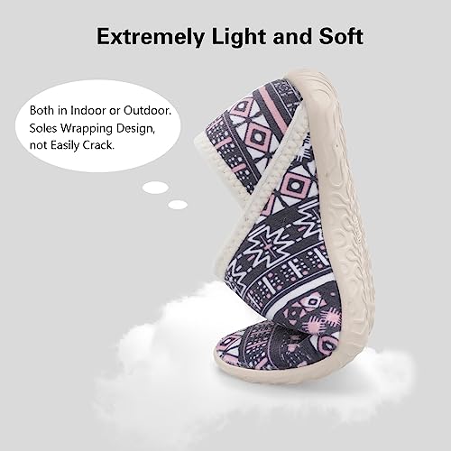 Image of Spesoul Fuzzy House Slippers for Women Men Indoor Closed Back Lightweight Cozy Faux Furry Lining Barefoot House Shoes Slipper Socks for Bedroom Home Office Yoga Outdoor Walking Shoes