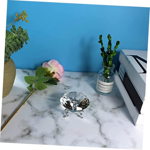 Cristal diamant décoratif avec support argenté ornement de bureau chic