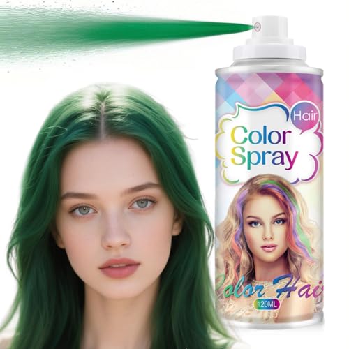 Temporary Hair Color Spray for Women and Girls, Temporary Hair Color Wax, Natural Hair Coloring Strong Style Gel Cream Hair Dye Spray for Halloween, DIY, Cosplay, Party (Green, Large)