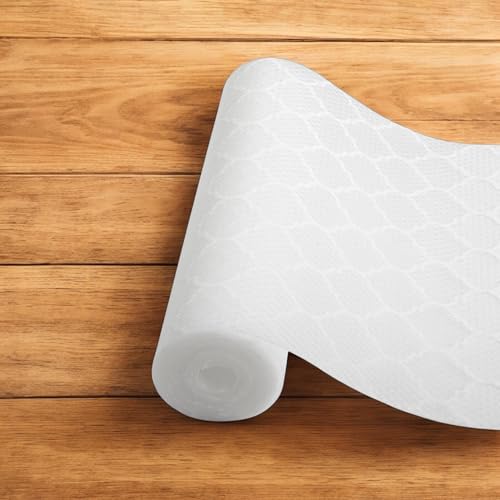 Image of Homestrap Multipurpose Dotted Anti-Slip Shelf Liner (30cm X 5m)|Washable Kitchen Drawer Mat for Fridge, Table, Cupboards, and Shelves | Durable and Waterproof in White (Transparent)