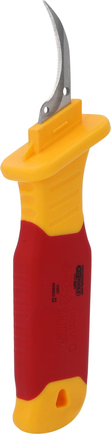KS TOOLS Nóż do kabli z izolacją ochronną i ostrzem hakowym, 200 mm (117.5601)