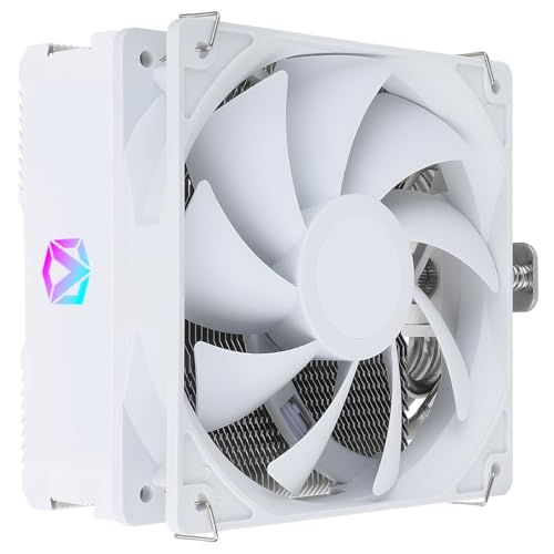 Vibox CPU Tower Cooler, 160W TDP, Compatible with Intel 115x/1366/17xx & AMD AM4 Sockets (White)