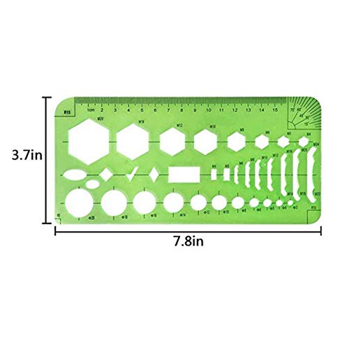 6 Peças/Modelos de Desenhos de Conjunto de Modelos de Medição de Réguas Geométricas de Plástico