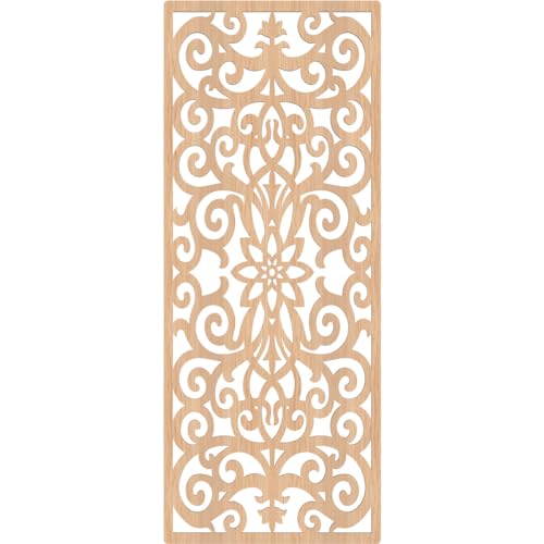 Image of Buel Decorative Pierced Fretwork Wood Wall Panels, 21 3 /8 inchW x 54 3 /8 inchH x 1 /4 inchT, Hickory