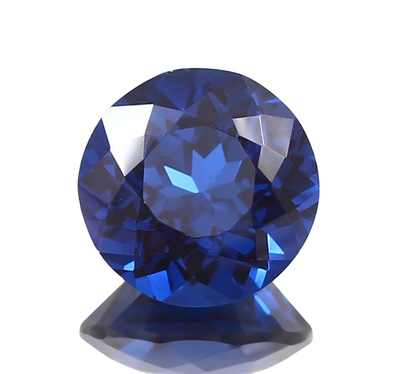 Saphir bleu naturel de 12 mm gemme ronde pour création collier et bague
