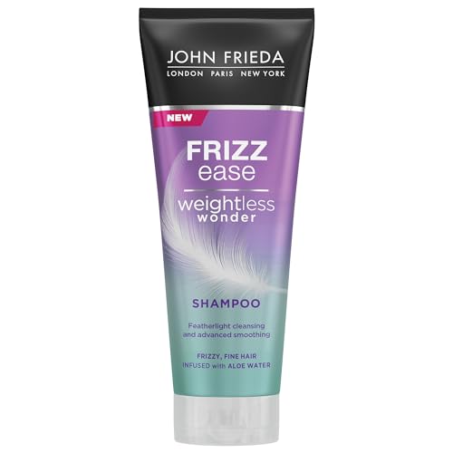 JOHN FRIEDA - Champú Weightless Wonder 250 ml, Antiencrespamiento, para Pelo Fino y Encrespado, Peso Pluma, Limpia en Profundidad, Cabello Suave y Ligero, con Agua de Aloe Vera