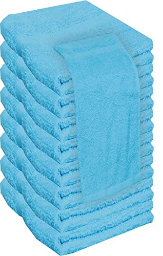 beSunshine 1x to 24x Pack Super Soft 100% Cotton Face Towels Flannels Wash Cloths (Aqua, 4)