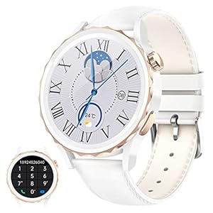 Smartwatch Dames met Telefoonfunctie, 1,32” Volledig Touchscreen Smartwatches Dames met SpO2 Hartslagfrequentie Slaapmonitor, IP67 Waterdicht Stappenteller Fitnesshorloge voor Android iOS, Goud/wit