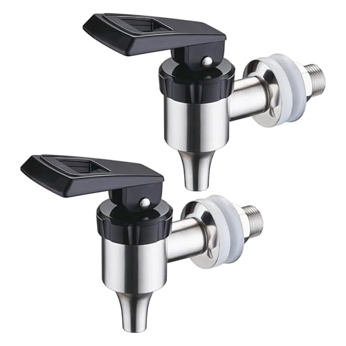 2 dispensadores de bebida y grifo de repuesto para dispensador, acero inoxidable, 16 mm