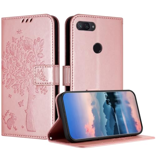 JayModCase Funda para Xiaomi Mi 8 Lite, Carcasa Case Plegable Protector Función de Soporte Tarjetas Magnética Compatible con Xiaomi 8 Lite - Oro Rosa