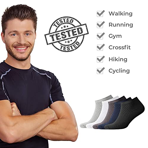 NUDUS Bamboe enkels, voor heren, kwart, 5 paar, geschenkdoos, premium kwaliteit - Afbeelding 7