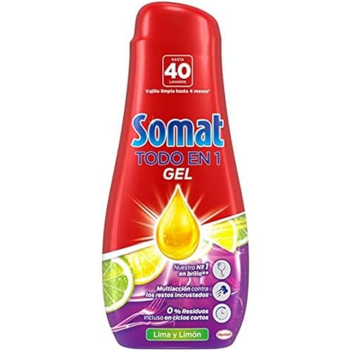 Somat Lavavajilla Líquido,Todo en 1, Lima y Limón, 720ml