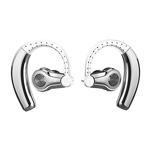 Hulorry Business Professional Headset, Sports Bluetooth Exercise Wireless Headphones Rechargeable Twins Stereo Music Ear-hook w/Mic Noise Cancelling Earbuds Bass Headsets for Gym Running Workout