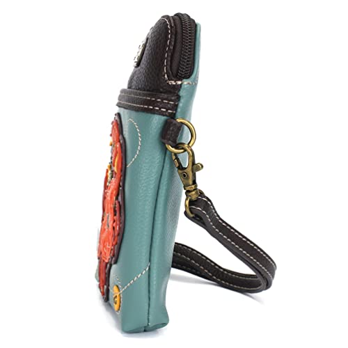 Image of CHALA Ocean Collection Cell Phone Crossbody Purse-Women PU Leather /Canvas Multicolor Handbag with Adjustable Strap