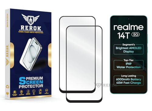 Image of Gorilla Tempered Glass Screen Protector Compatible with Realme 14T 5G [Pack of 2] | Edge-to-Edge, Bubble-Free, Case Friendly, Easy Installation Kit