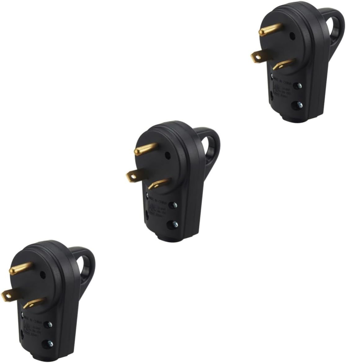 3pcs Easy Unplug Rv Plug Male Electrical Plug Adapter Replacement for Motorhome
