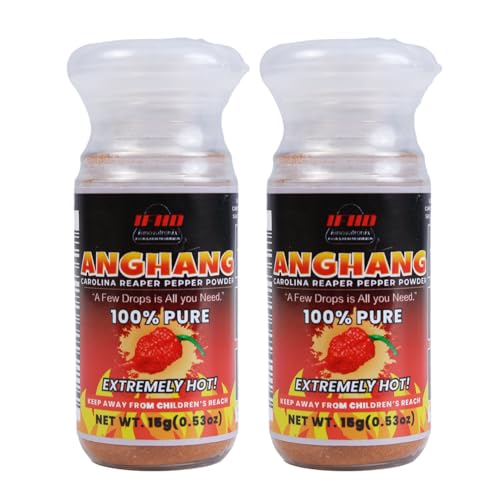 Innovatronix ANGHANG Carolina Reaper Pepper Powder (100% Pure) - 2 BOTTLES OF (0.53 oz / 15 grams each) | World's Hottest Pepper