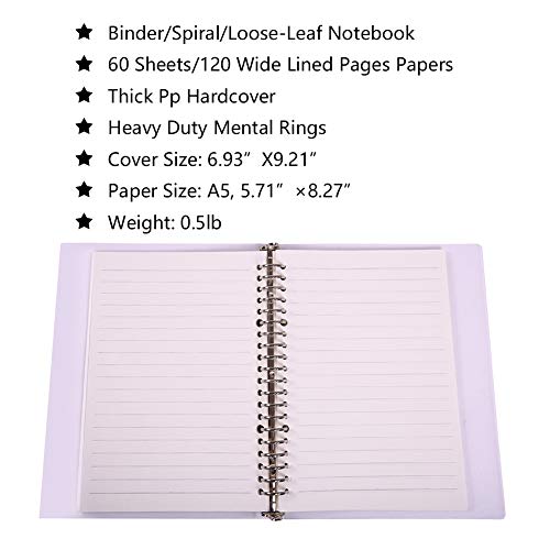 image for IDOMIK A5 Binder Portfolio Notebook with 20 Rings/Holes, 1 Subject Spi