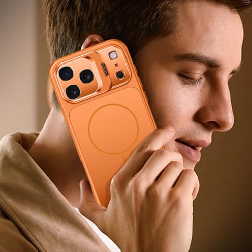 Coque magnétique iPhone 17 orange givrée et fine - 6