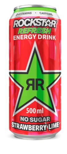 Rockstar Strawberry Lime Bebida Energética sin azúcar, 500 ml