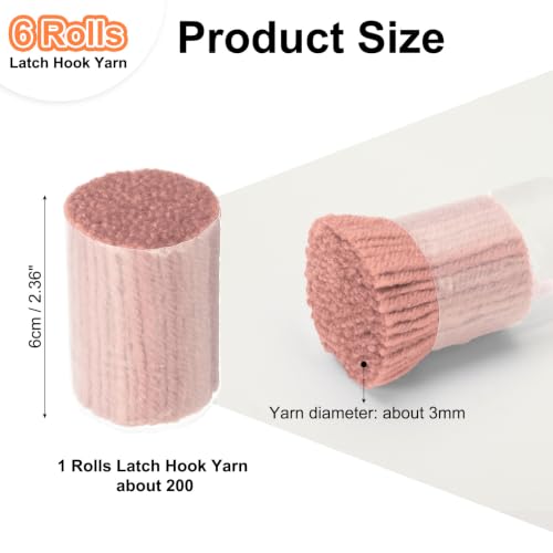Image of PATIKIL 6 Rolls Latch Hook Yarn, Latch Hook Kit Yarn, Brown