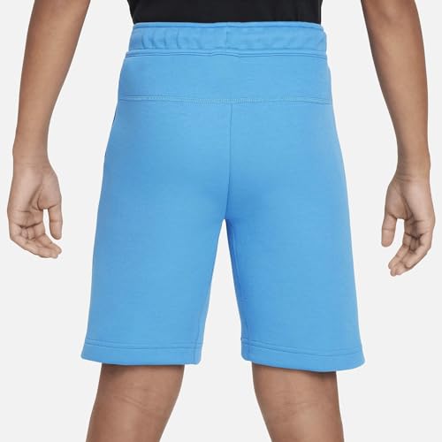 Nike Tech Fleece Big Kids' (Boys') Shorts (Light Photo Blue/Black/Black, FD3289-435) Size Large3