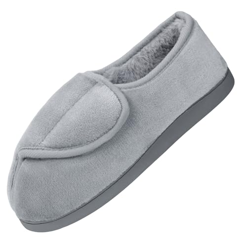 Image of Git-up Women Soft wide Slippers Memory Foam Closed Toed Diabetic Arthritis Edema House Slippers