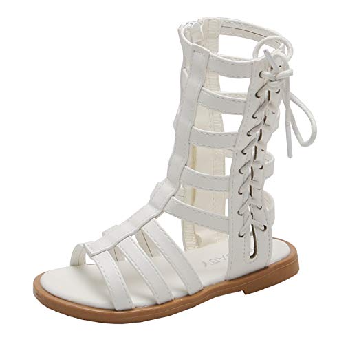 DADAWEN Toddler Girls Sandals Summer Open Toe Strapped Gladiator Sandals With Side Zipper (Toddler/Little Kid)