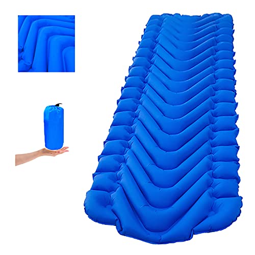 エアーマット キャンプ マット キャンピングマット 超軽量型 テント マット 車中泊マット 防水 防災 寝袋 マット アウトドア マット 山登り テント泊 車中泊 収納袋付き (Blue)