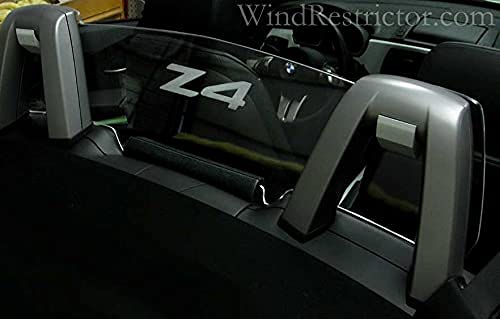 Wind Deflector for BMW Z4 2002-2008, Wind Blocker with Z4 Text Graphic Logo, Black Brackets, Multi-Color LED w Dimmer Remote, Bundle Price