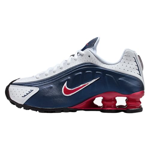 Nike Shox R4 Big Kids' Shoes (Midnight Navy/White/Metallic Silver/Gym Red)
