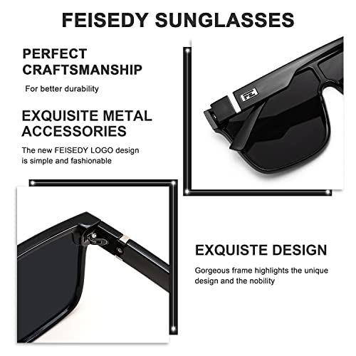 Image of FEISEDY Sunglasses for Women Men, Fashion Mirrored Single Lens Shades | 80s Rave Neon Oversized Sun Glasses, Driving Beach UV400 Sunnies B2996