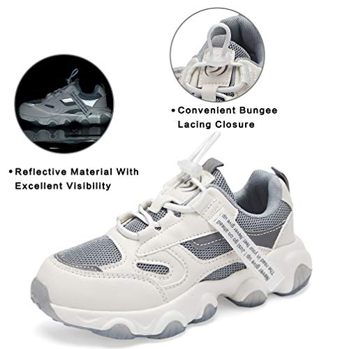 Santiro Little Boys Sneakers Lightweight No Tie Kids Girls Running Shoes Grey Size 13 #TOP3